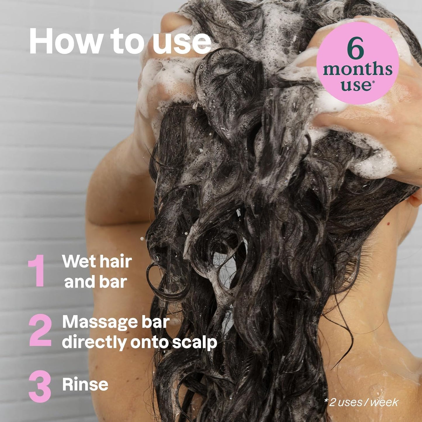 ATTITUDE Moisture Rich Shampoo Bar, Natural Origin, for Ultra Dry and Damaged Hair, Castor Oil & Pink Clay, EWG Verified & Clean ingredients, Vegan, Coconut & Wild Berries, 4 Oz