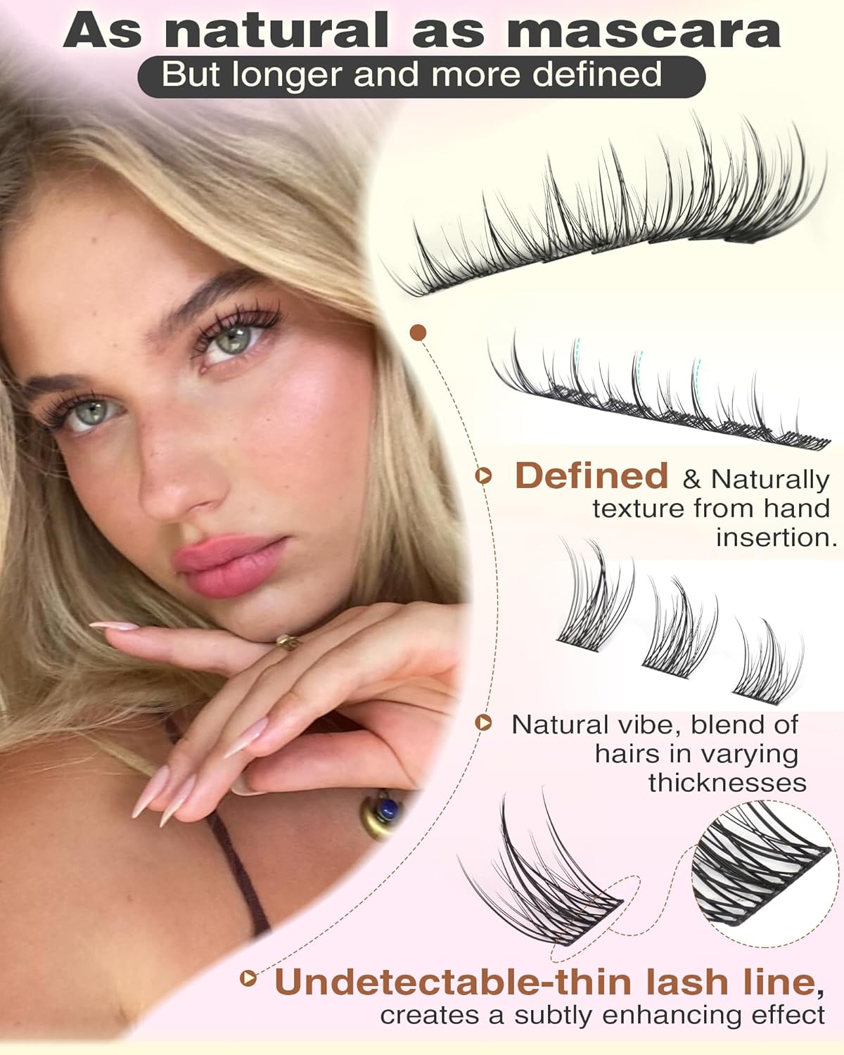 Natural Lash Clusters Wispy Manga Eyelash Clusters Fairy Lash Extension C Curl Cluster Eyelashes Extensions 180pcs