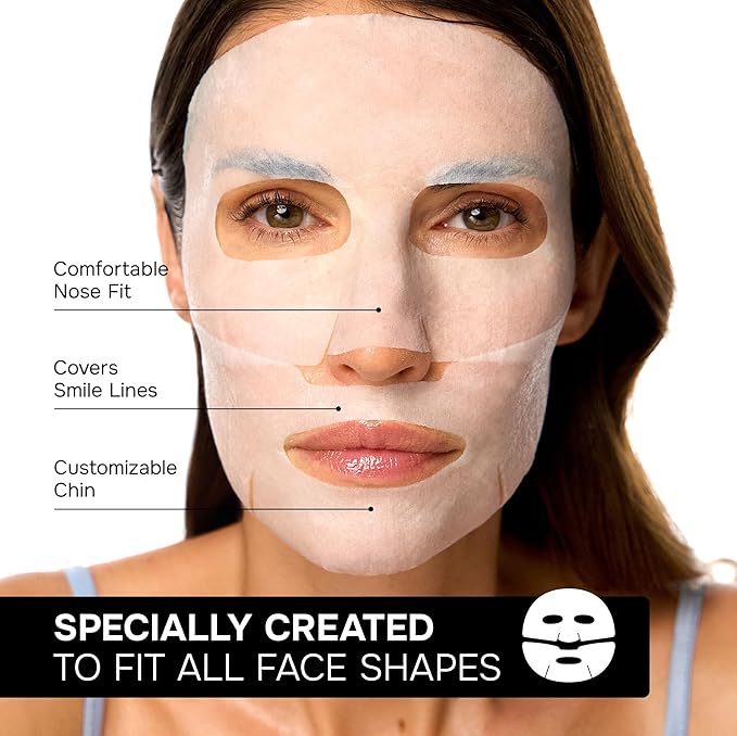 SimplyVital Collagen Face Mask with Retinol & Hyaluronic Acid - Bamboo Sheet Mask for Tightening & Lifting, Hydration & Elasticity, Anti-Aging Facial Lift Mask Skin Care, Mascarillas Faciales - 7 Pack