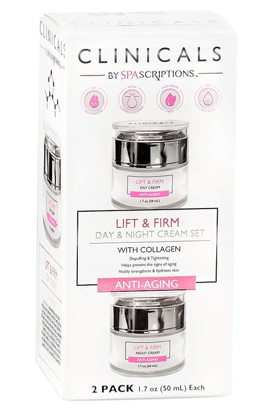 SpaScriptions Clinicals- Lift & Firm Day & Night Cream Set with Collagen - 2 Pack (1.7oz)