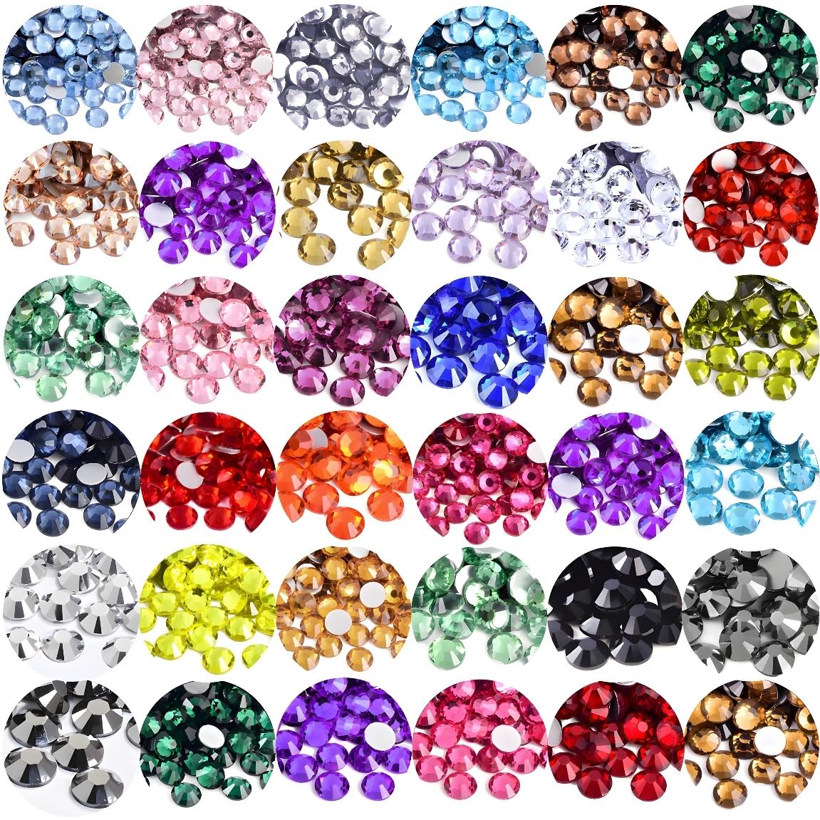 Flatback Rhinestones Round Gems for Nails Art and Crafts 620Pcs SS30 6mm Glitter Crystals Stone DIY Bags Clothes Shoes (Dark Red)