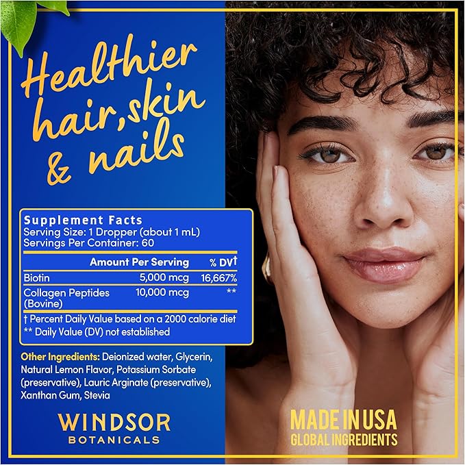 WINDSOR BOTANICALS Liquid Collagen Peptides with Biotin and Dental Probiotics for Fresh Breath Bundle