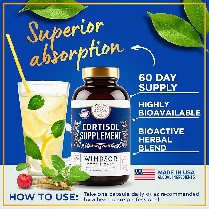 WINDSOR BOTANICALS Cortisol Blocker and Multi Collagen Burn - Beauty and Mood Support Bundle