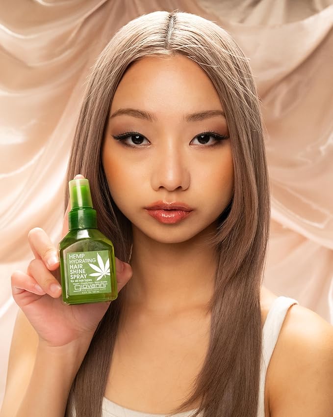 GIOVANNI Hemp Hydrating Hair Shine Spray - Contains Hemp Seed Oil, Aloe Vera, Frankincense, Helps Stimulate, Moisturize & Revitalize Damaged Hair, No Parabens, Sulfate Free - 4.3 Fl Oz