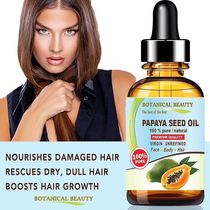 Botanical Beauty PAPAYA SEED OIL WILD GROWTH 100% Pure Natural Virgin Unrefined Undiluted Cold Pressed Carrier Oil for Face, Skin, Hair, Lip, Nails 0.5 Fl. oz. - 15 ml