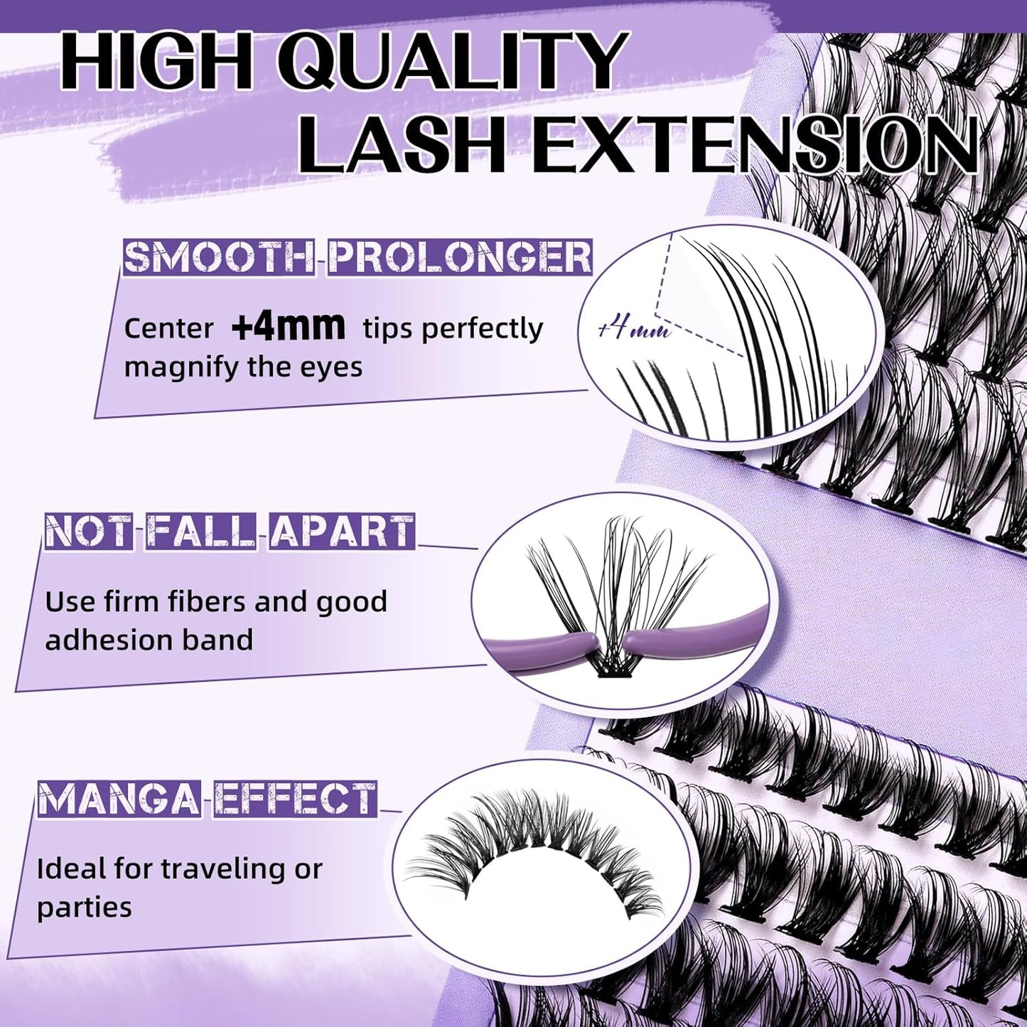 B&Qaugen Lash Extension Kit for Beginners Eyelash Extension Kit Manga Lash Clusters Kit 280 PCS Individual Lashes Kit Volume 40D+50D Soft D Curl Eye Lash Extension Lash Kit(Manga-40D+50D-D-9-16MIX)