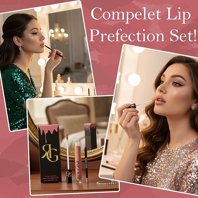 Lip Gloss and Lip Liner Set for Women – Daddy’s Girl Gloss Finish – Smooth Shine Lip Gloss, Soft Glide Lip Liner Pencil – Hydrating Makeup Lip Moisturizer Combo – Vitamin E & Shea Butter