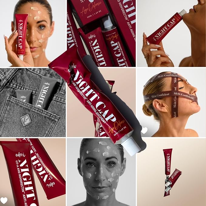 NIGHT CAP Facial Night Cream with Vitamin A, and NovoRetin Anti Aging Ointment to Minimize Appearance of Wrinkles and Fine Lines, 1.69 oz