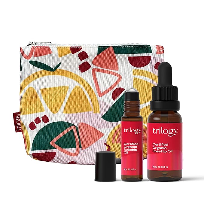 Trilogy Certified Organic Rosehip Oil Set, Nourishment & Renewal, Includes Gift Bag