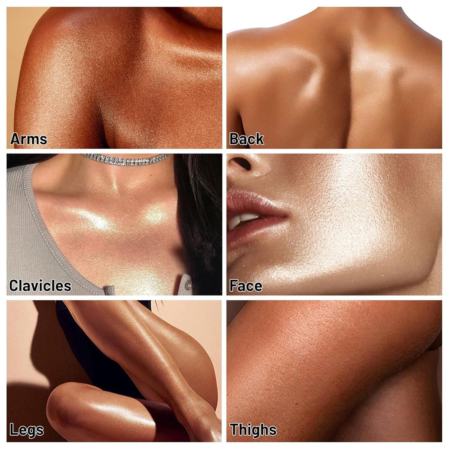 UCANBE Body Shimmer Oil - 100ml Moisturizing Glitter Oil, Waterproof Shimmering Luminizer Liquid Illuminator, Tinted Glow Bronzer (Bronze Gold)