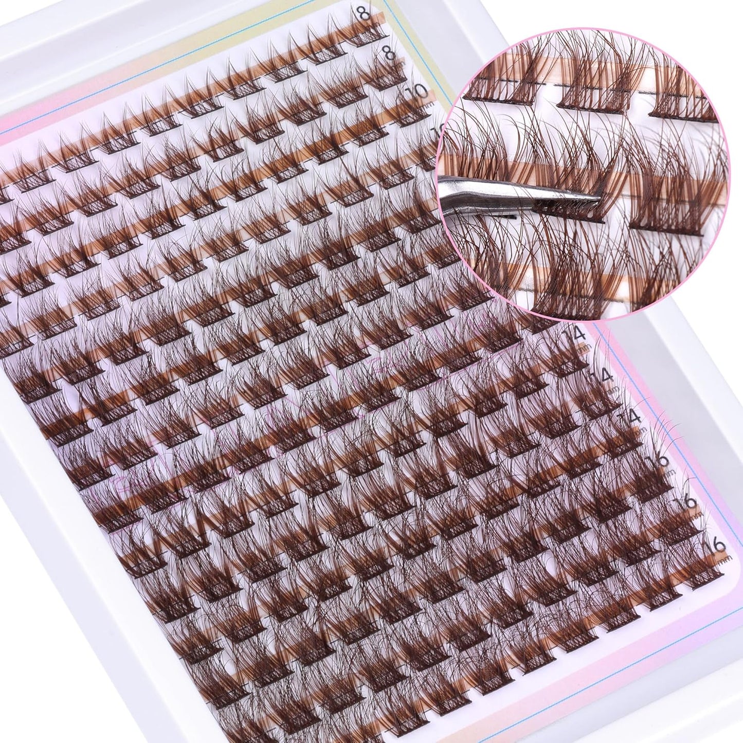 Brown Lash Clusters Wispy Lash Clusters Eyelash Extensions 154pcs Brown Eyelash Clusters 8-16MM Natural Cluster Lashes Extensions by Ruairie