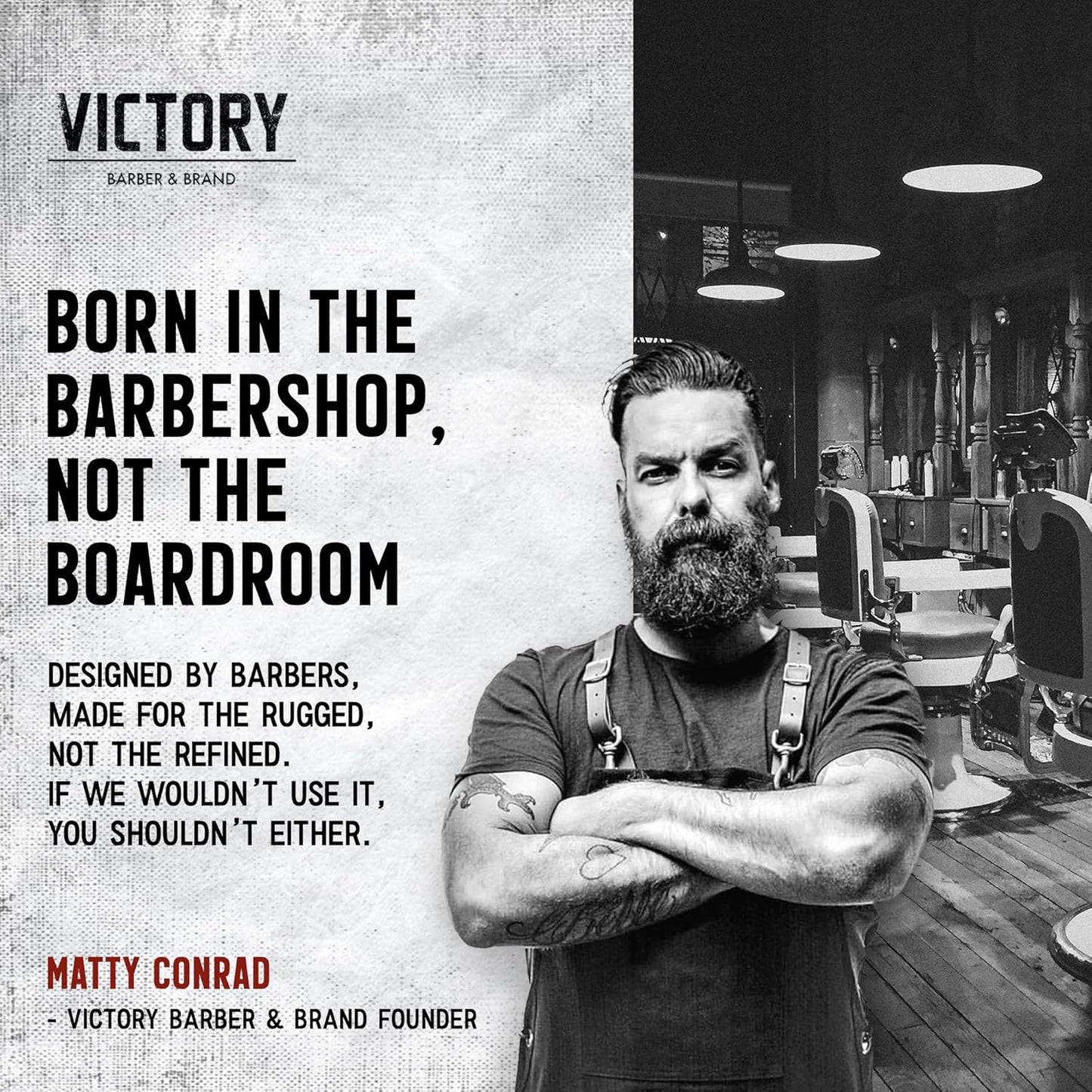 Victory Barber & Brand Claymore Men's Strong Hold Matte Finish Clay Pomade | Made in the USA for the Rough and the Ready