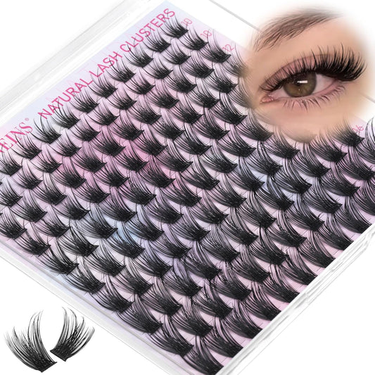 TNFVLONEINS Eyelash Clusters Wispy Cluster Eyelash Extensions Natural Lash Clusters C Curl Individual Lashes Fluffy Eye Lash Clusters Soft Lash Extension Fake Eyelashes