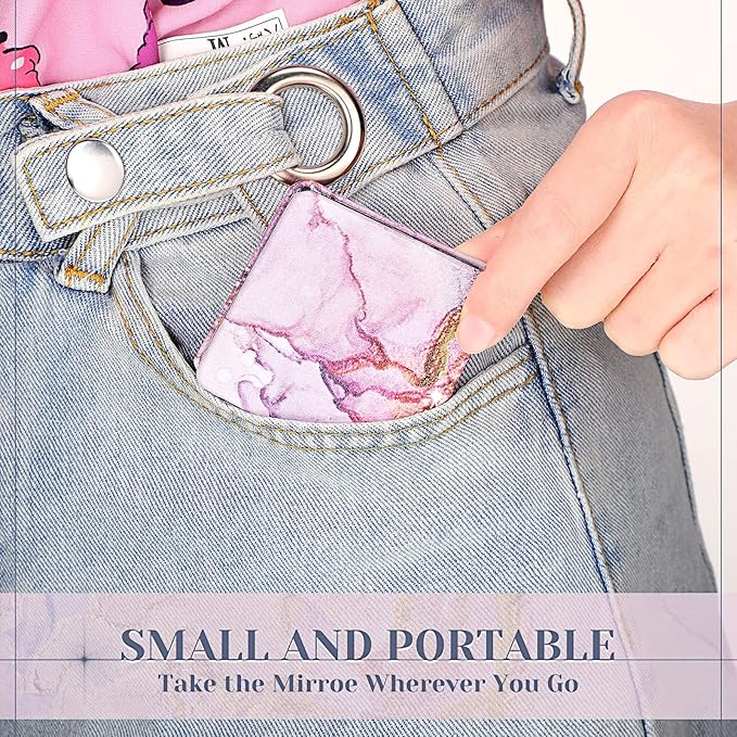 Cindeer 40 Pcs Compact Mirror Bulk Small Purse Portable Pocket Hand Double Sided Magnifying Makeup Mirror Square with 2X 1x Magnification for Girls Woman Mother Travel