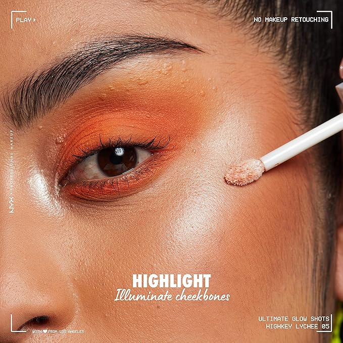 NYX PROFESSIONAL MAKEUP Ultimate Glow Shots, Liquid Eyeshadow, Long-Lasting Shimmer Eye Shadow with Vitamin C - Highkey Lychee