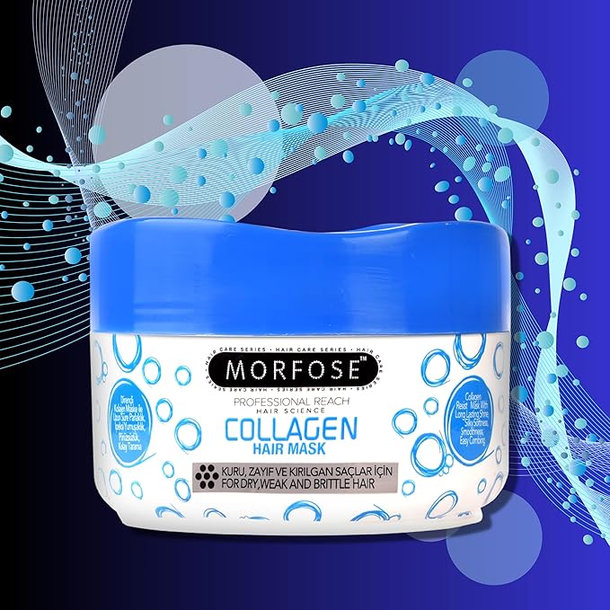 Morfose Professional Milk Therapy Hair Mask for Dry, Damaged, or Brittle Strands, 12 Essential Amino Acids, and Proteins, Fuller Healthier, Softer look, (large, 16.9 Fl Oz) (Collagen)