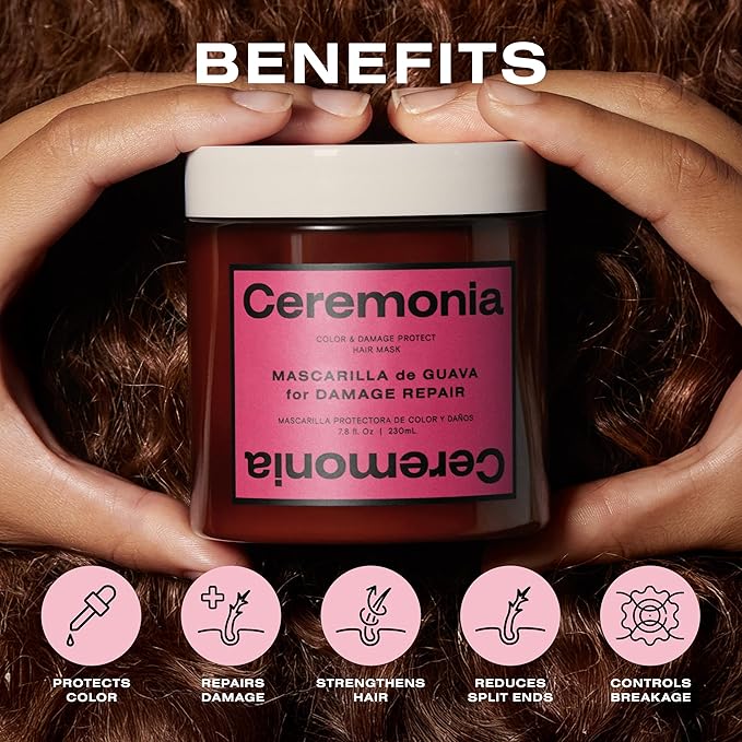 Ceremonia Guava Hair Mask Color Protection and Damage Repair with Agave, 7.8 Fl Oz | 230 mL