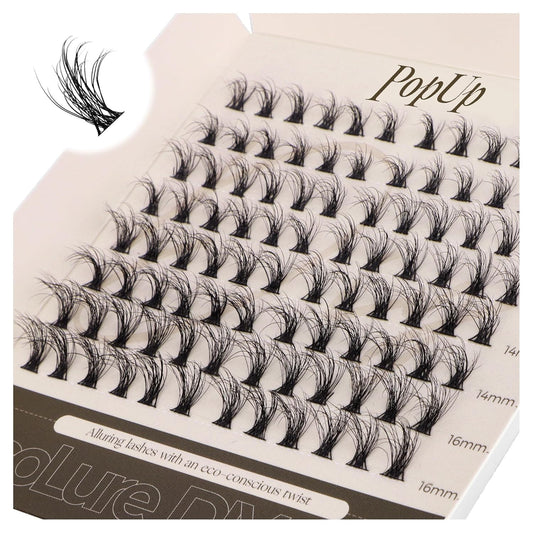 PopUp Cluster Lashes Wispy Cluster Eyelash Extensions 3D DIY Lash Clusters 10-16mm Multilayered Eyelash Clusters, Reusable Fluffy Individual Lashes Cluster(BDD06)