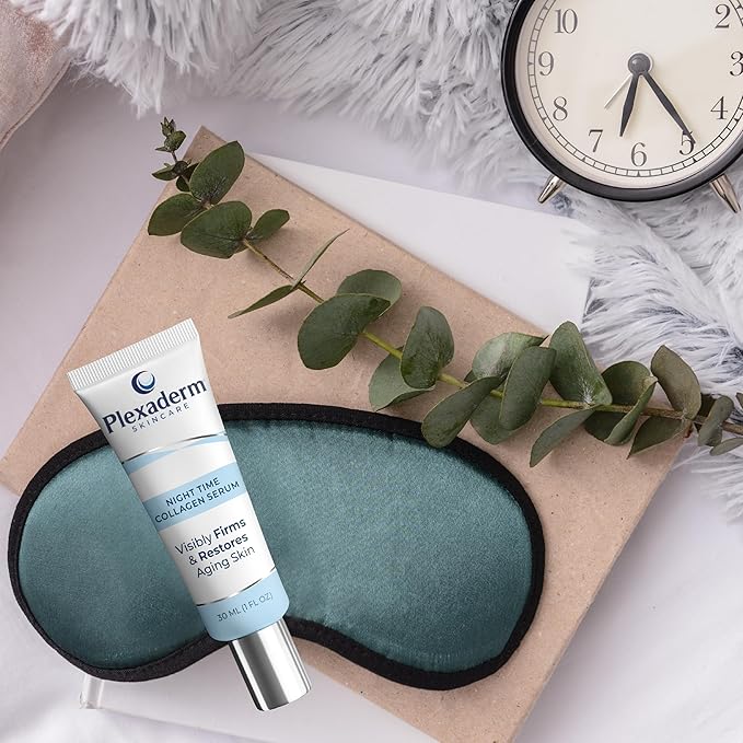 Plexaderm 15 mL Night Time Collagen Serum for Firmer, Fuller, more Youthful Looking Skin, Anti-Aging Collagen & Peptide Serum for Women & Men, Paraben-Free, Developed in the USA