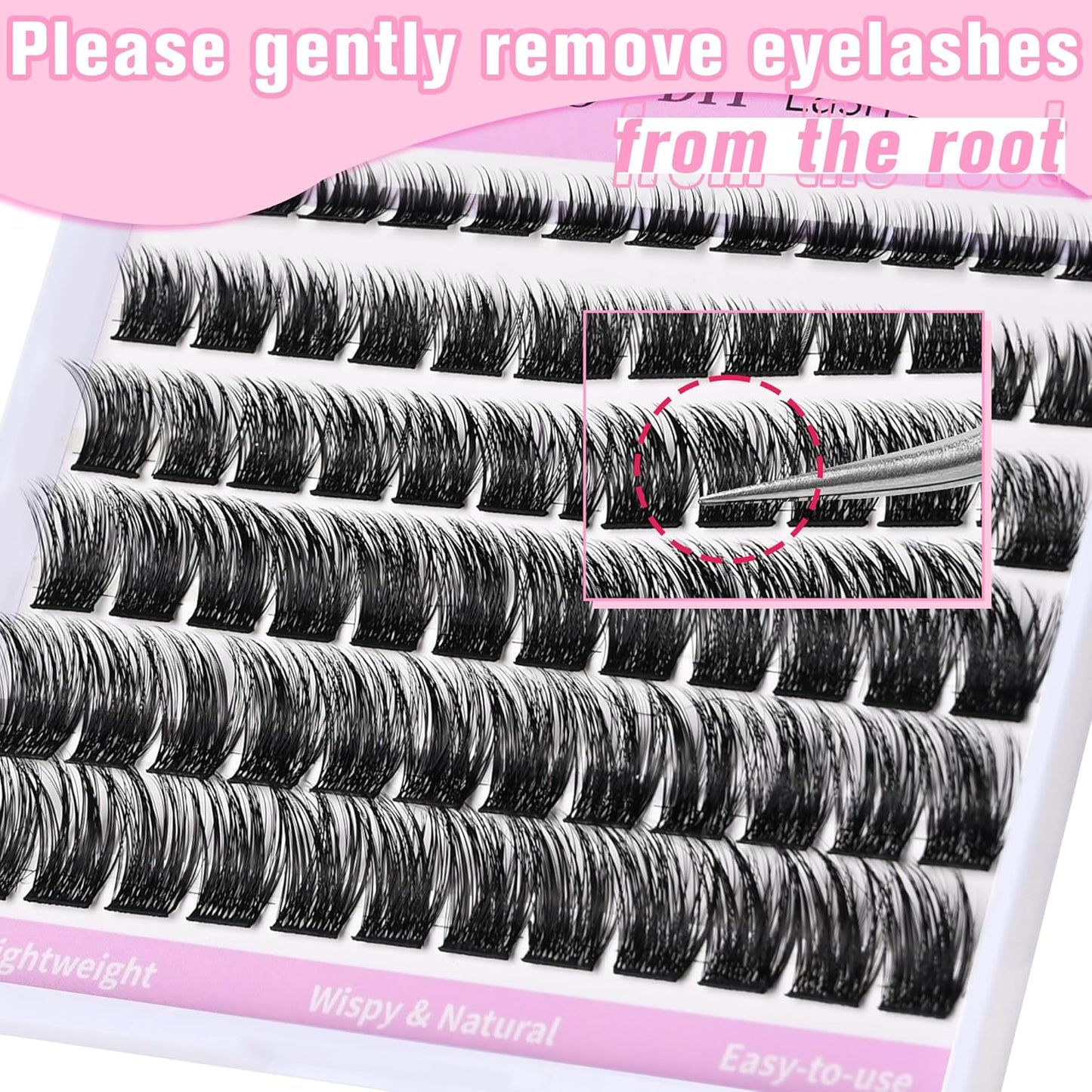 Natural Lash Clusters Eyelash Extensions Wispy Eyelash Clusters Lash Extension 72pcs 8-16MM D Curl Volume Individual Lashes Clusters Natural DIY Eyelash Extension