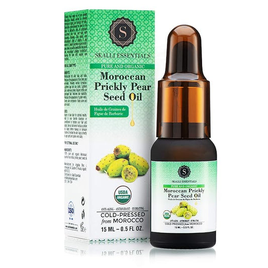 Organic Moroccan Prickly Pear Seed Oil | Anti Aging Face Serum, Dark Circles Under Eye Treatment, Moisturizer | Premium Grade Prickly Pear Oil (0.5 fl Oz)