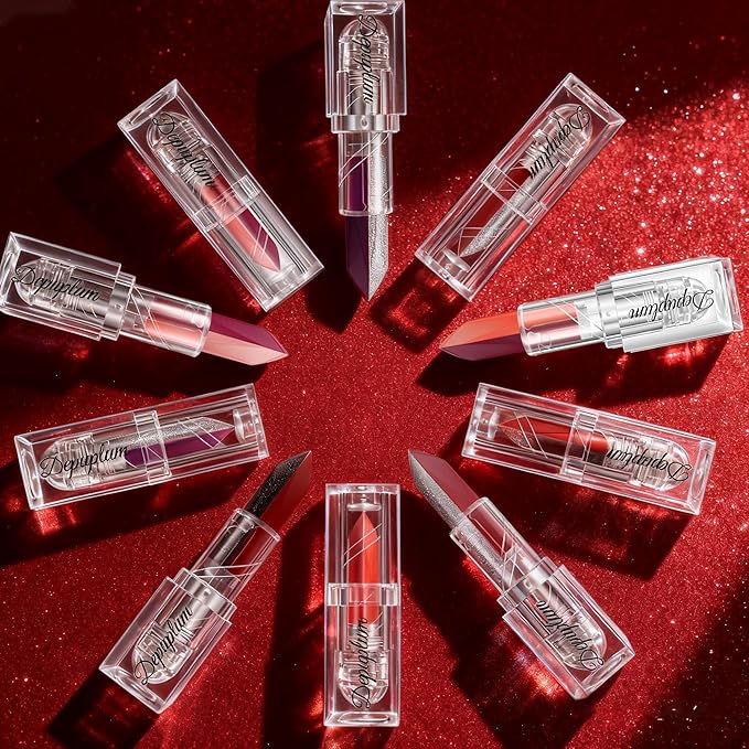 2 in 1 Burgundy Lipstick Matte Orange Lipstick Dual Sided Waterproof Lipsticks for Women One Stroke Two-Tone Long Lasting Lip Stick for Christmas Halloween,DU-F6