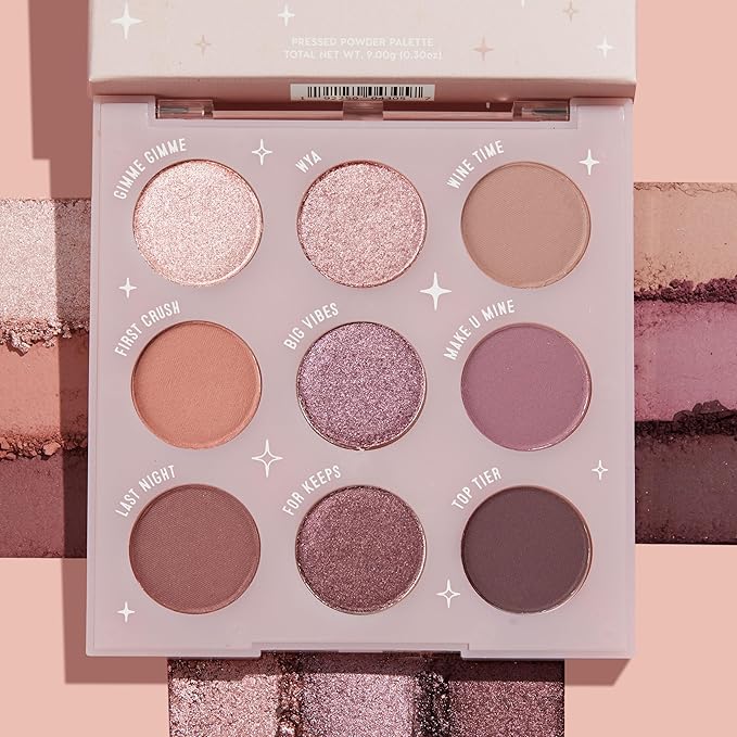 ColourPop Eyeshadow Palette - Eye Makeup Palette with Matte, Metallic, Matte Sparkle & Glitter Finishes - High-Pigment Eye Makeup with a Long-Wearing Formula - Mauvin' Up (0.3 oz)