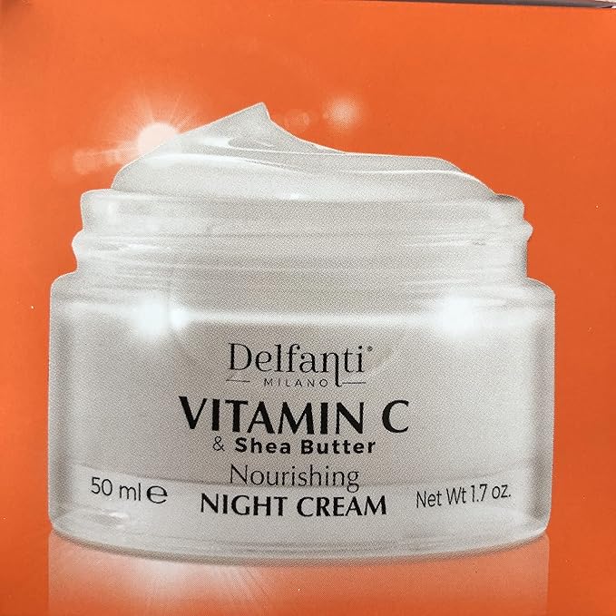 Delfanti-Milano • VITAMIN C & SHEA BUTTER • Nourishing Night Cream • Face and Neck Moisturizer • Made in Italy